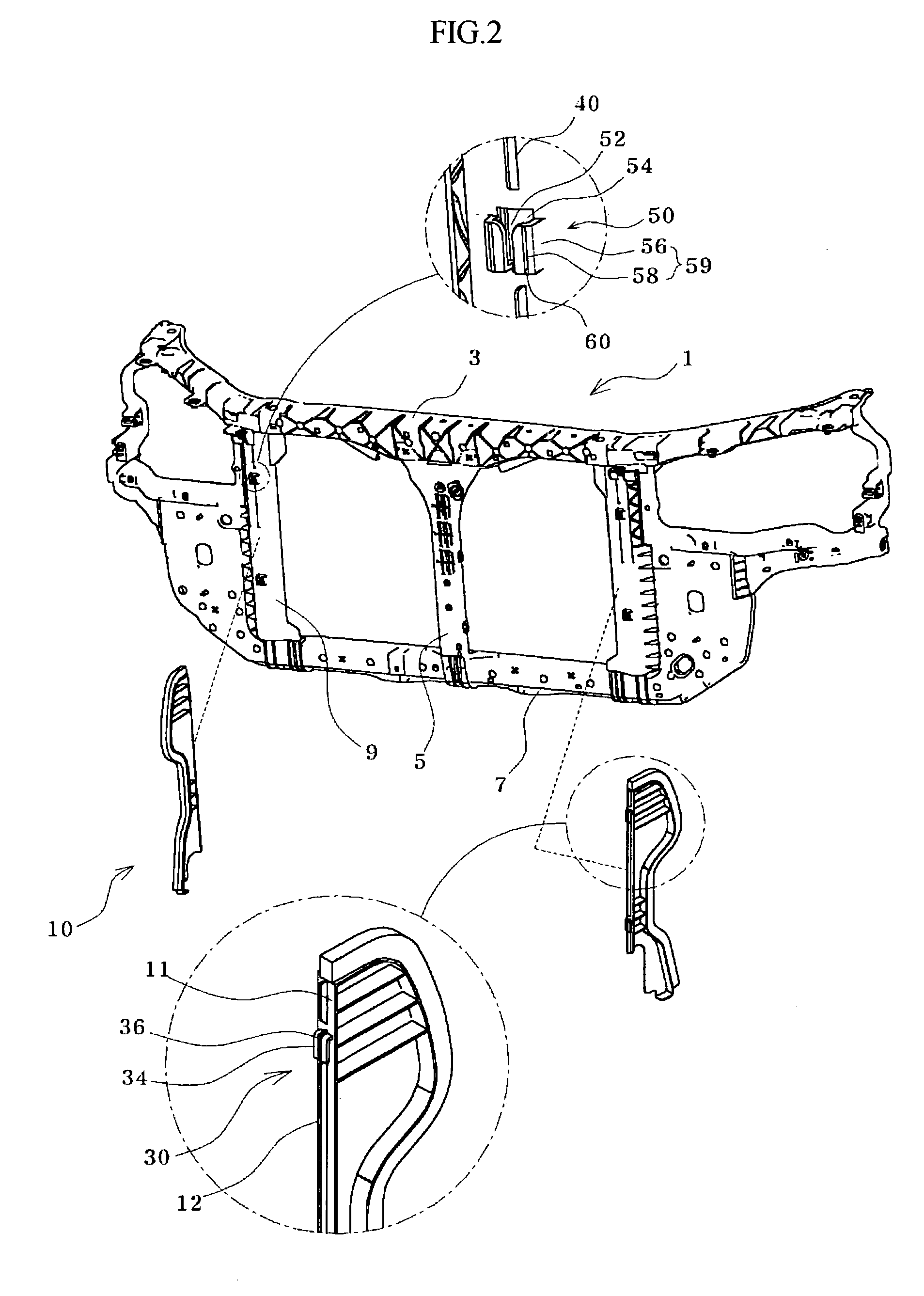 Coupling structure for air guide of front-end module