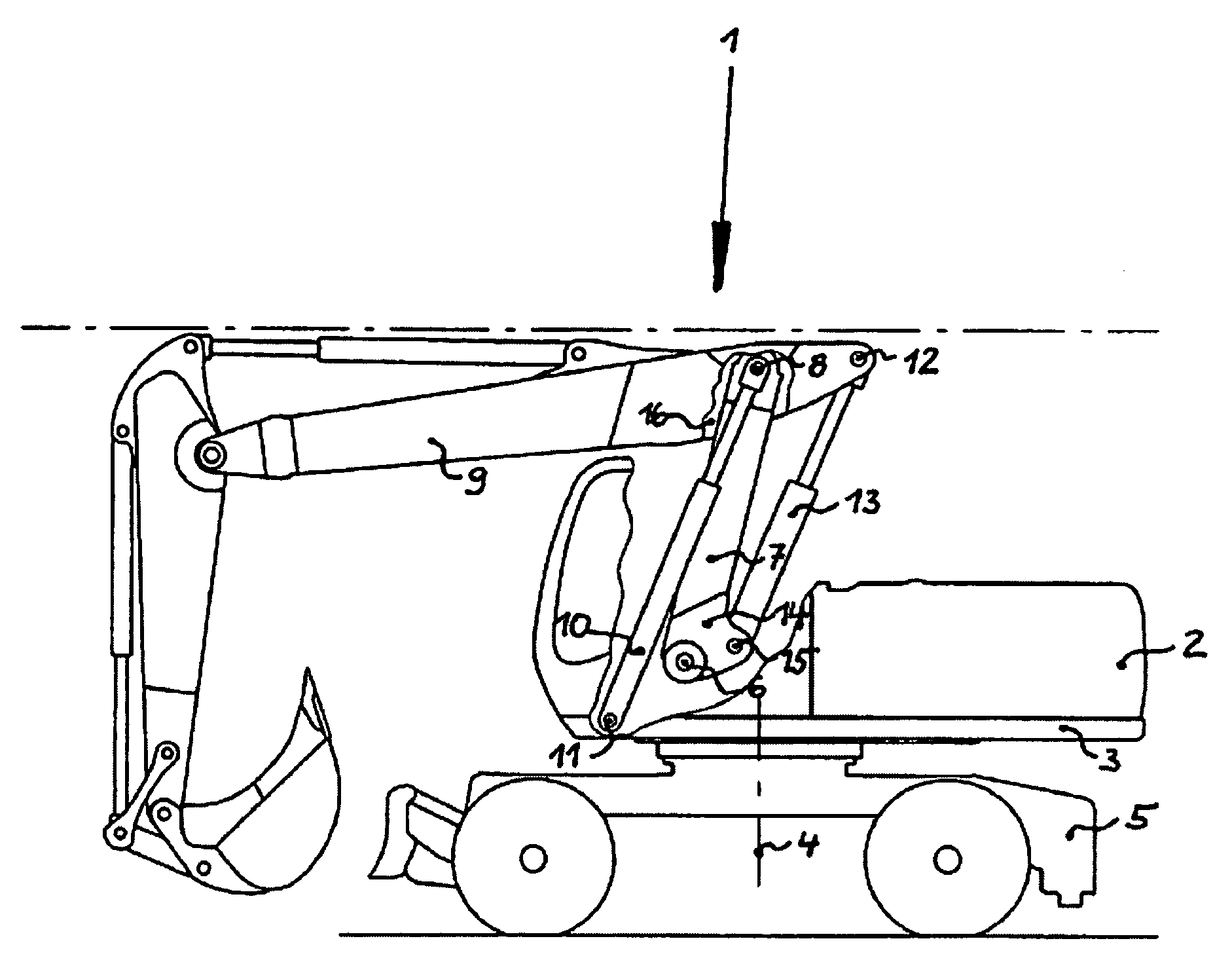 Bearing between components on construction machines