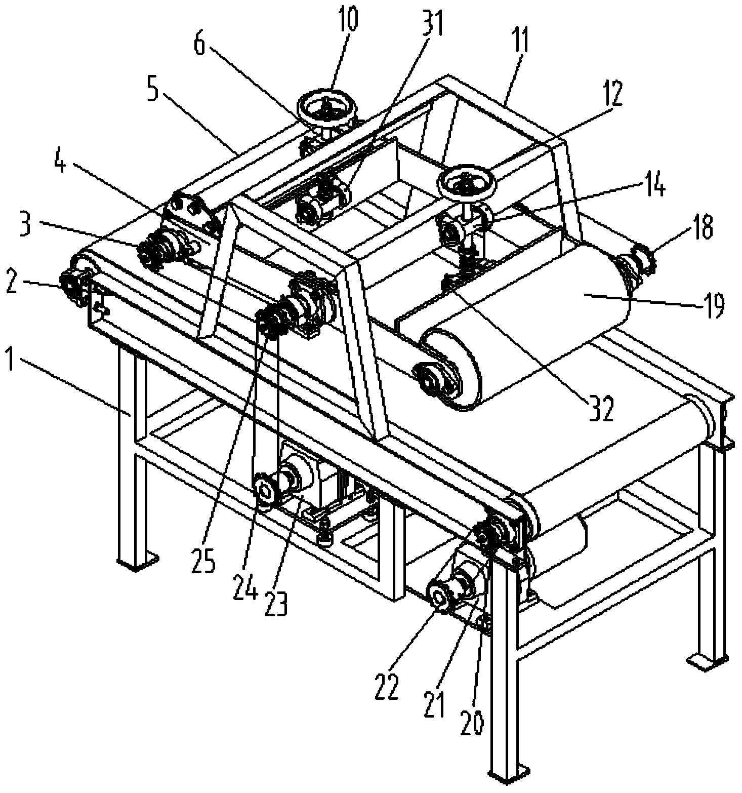 Integral type conveyer with double compression rollers