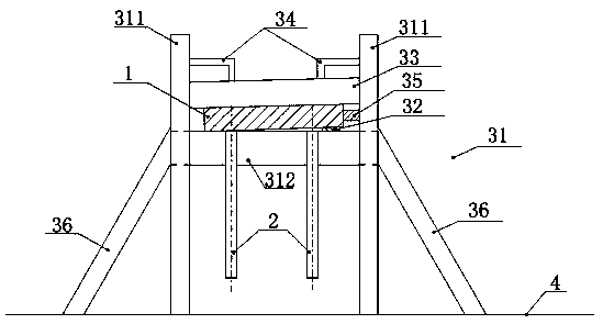 Annular embedded part structure of nuclear power station dry protection equipment and mounting method