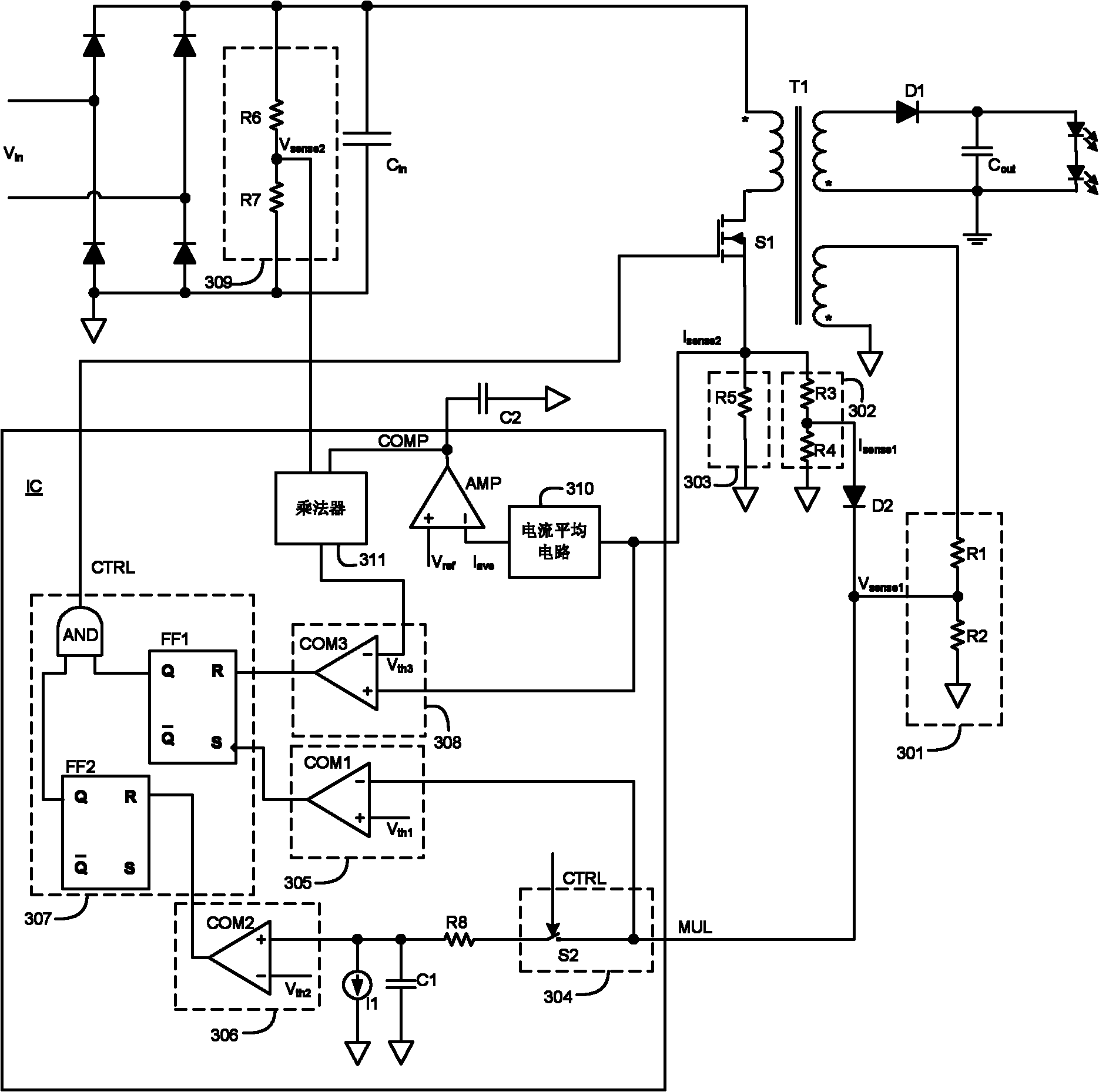 Switching power supply as well as control circuit and method thereof