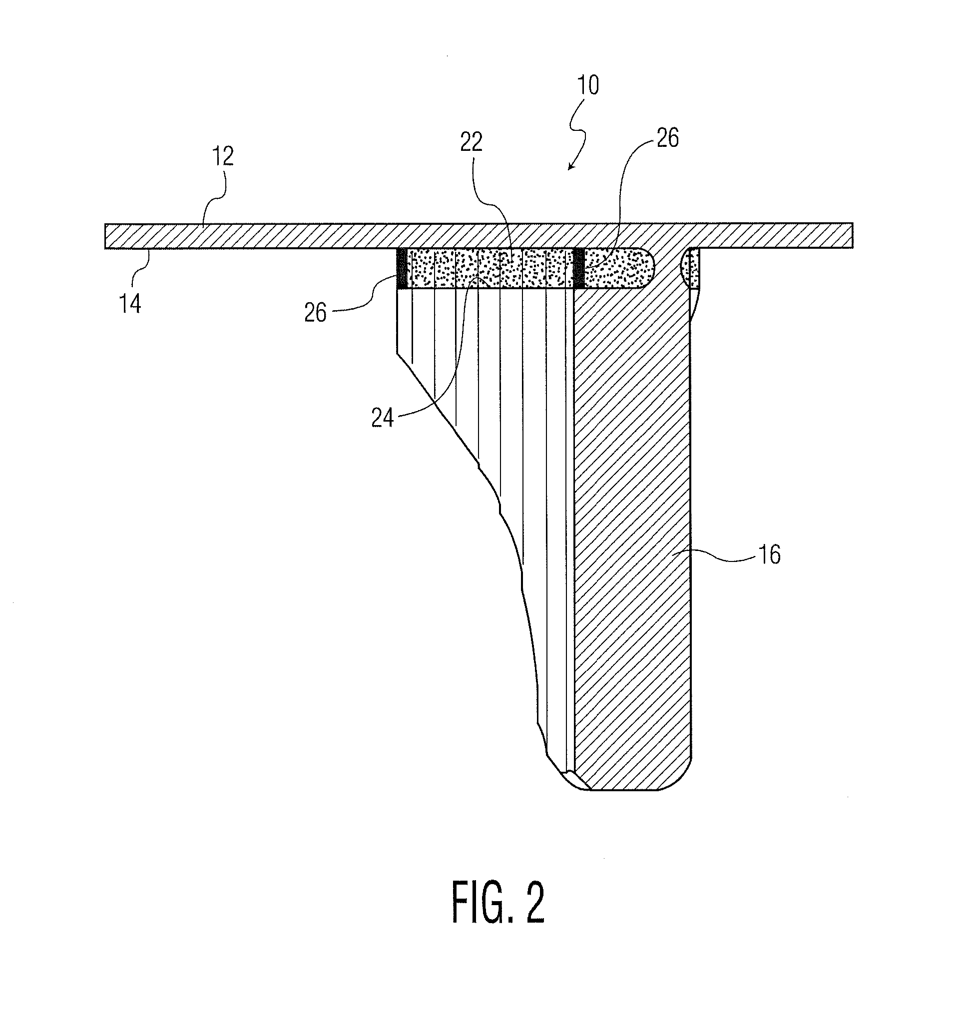 Partially porous bone implant keel