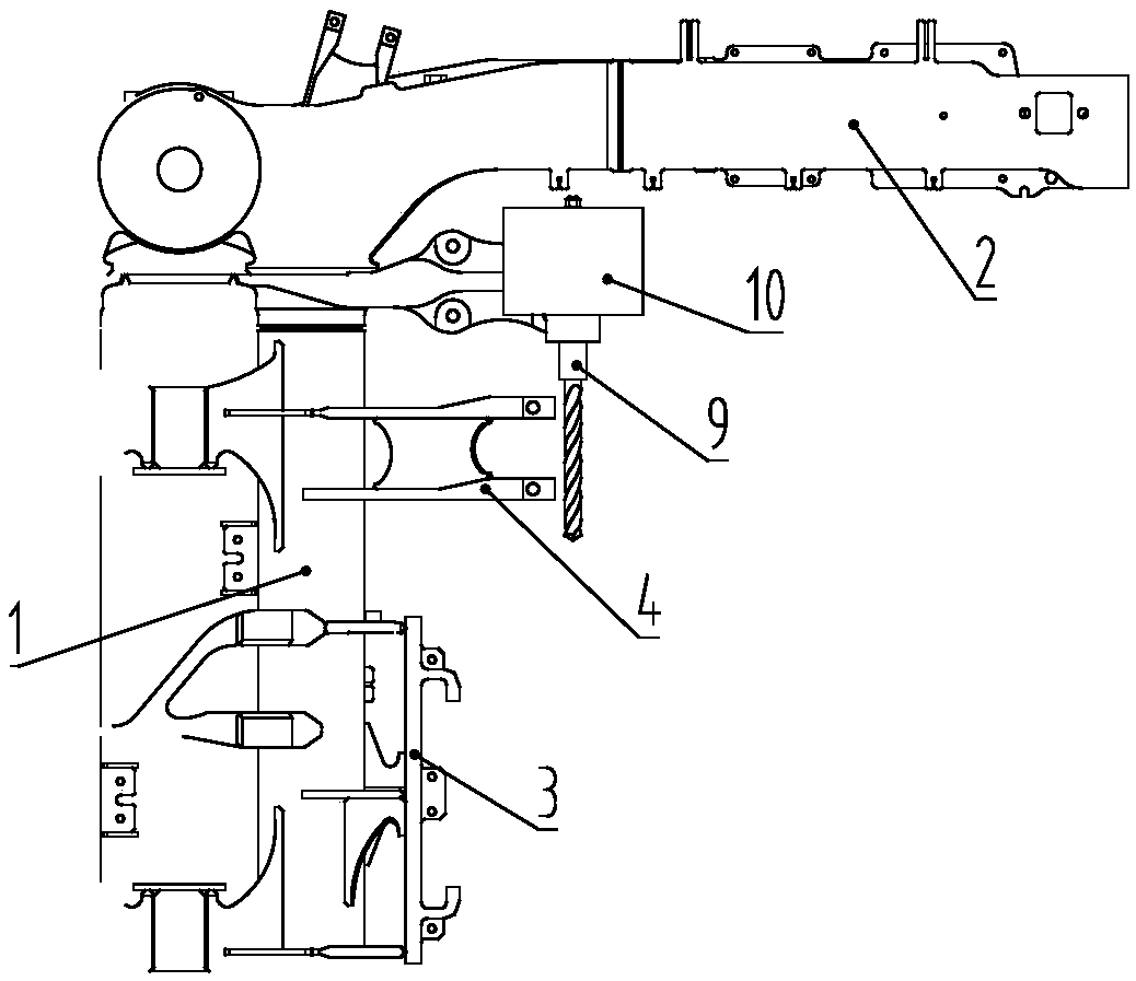 Method for processing bolt hole for framework gearbox mounting seat