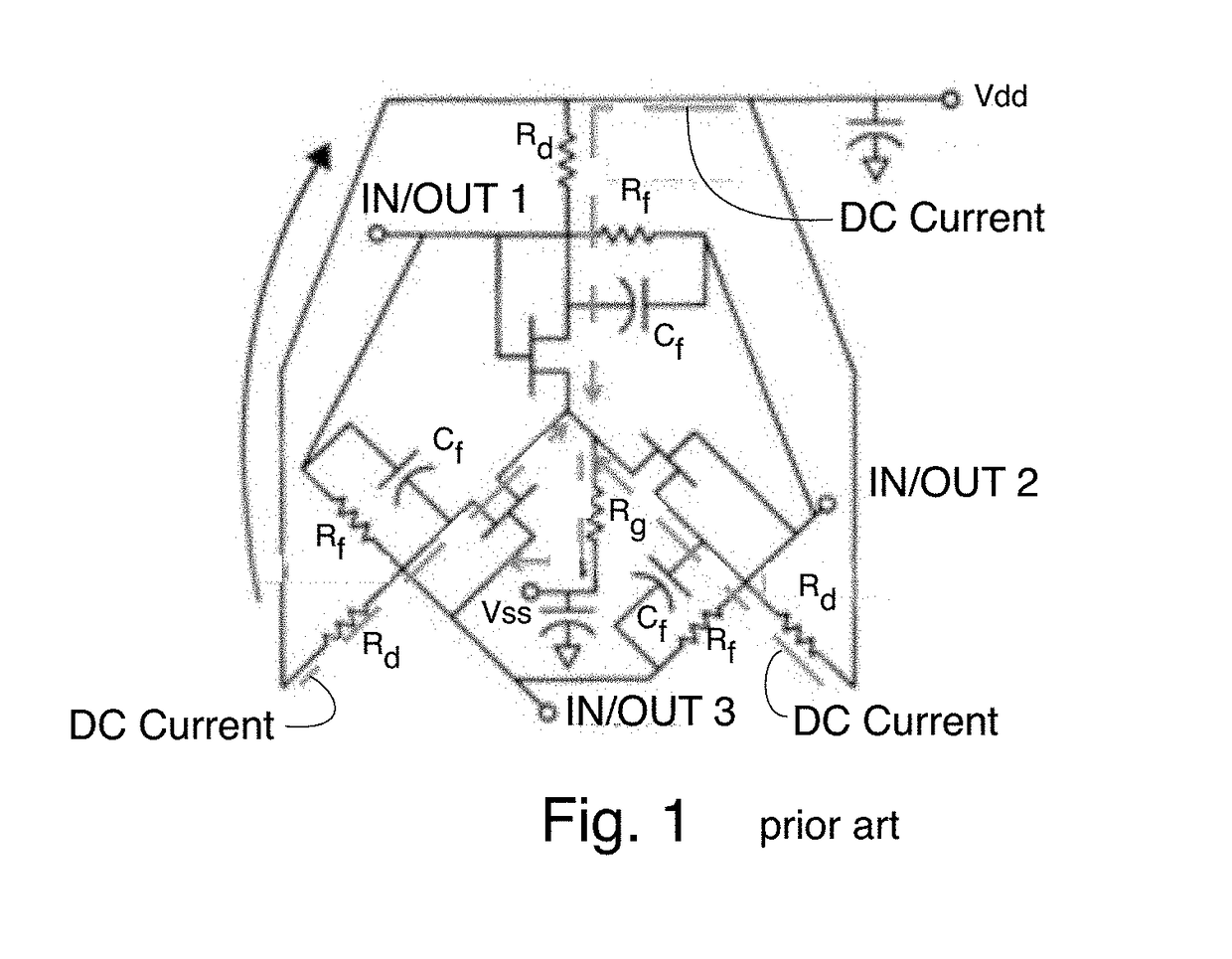 Effective biasing active circulator with RF choke concept