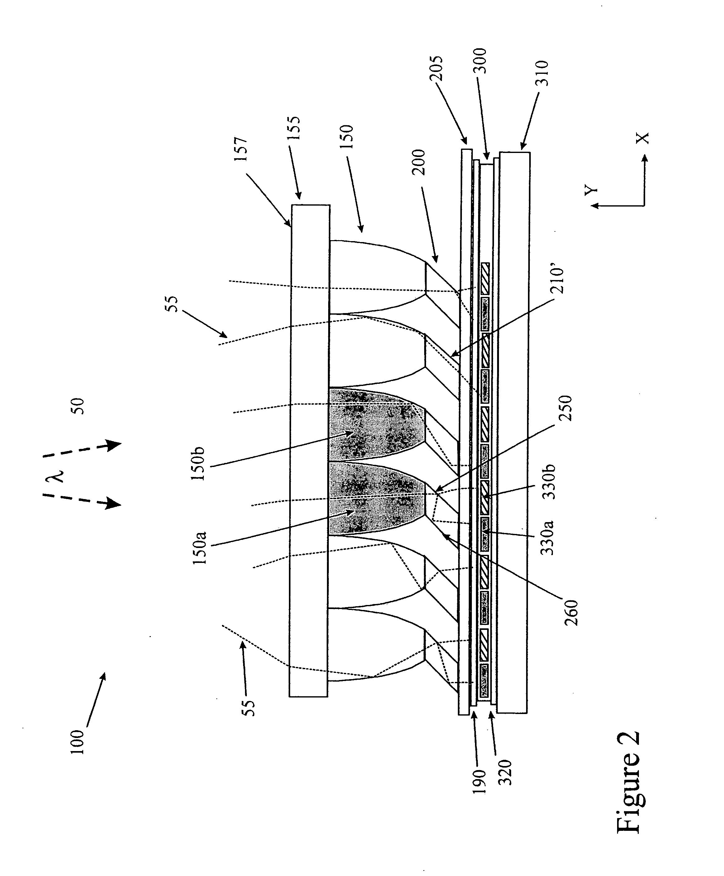 Optically enhanced multi-spectral detector structure