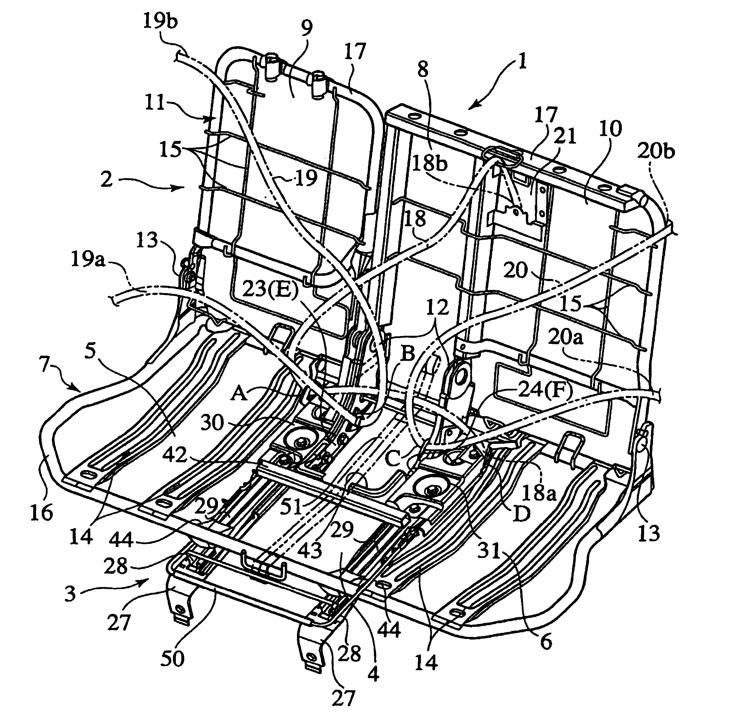 Vehicle rear seat device