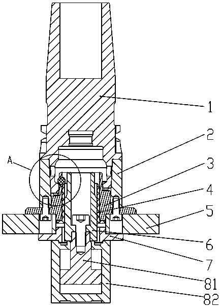 Knife handle automatic clamping mechanism