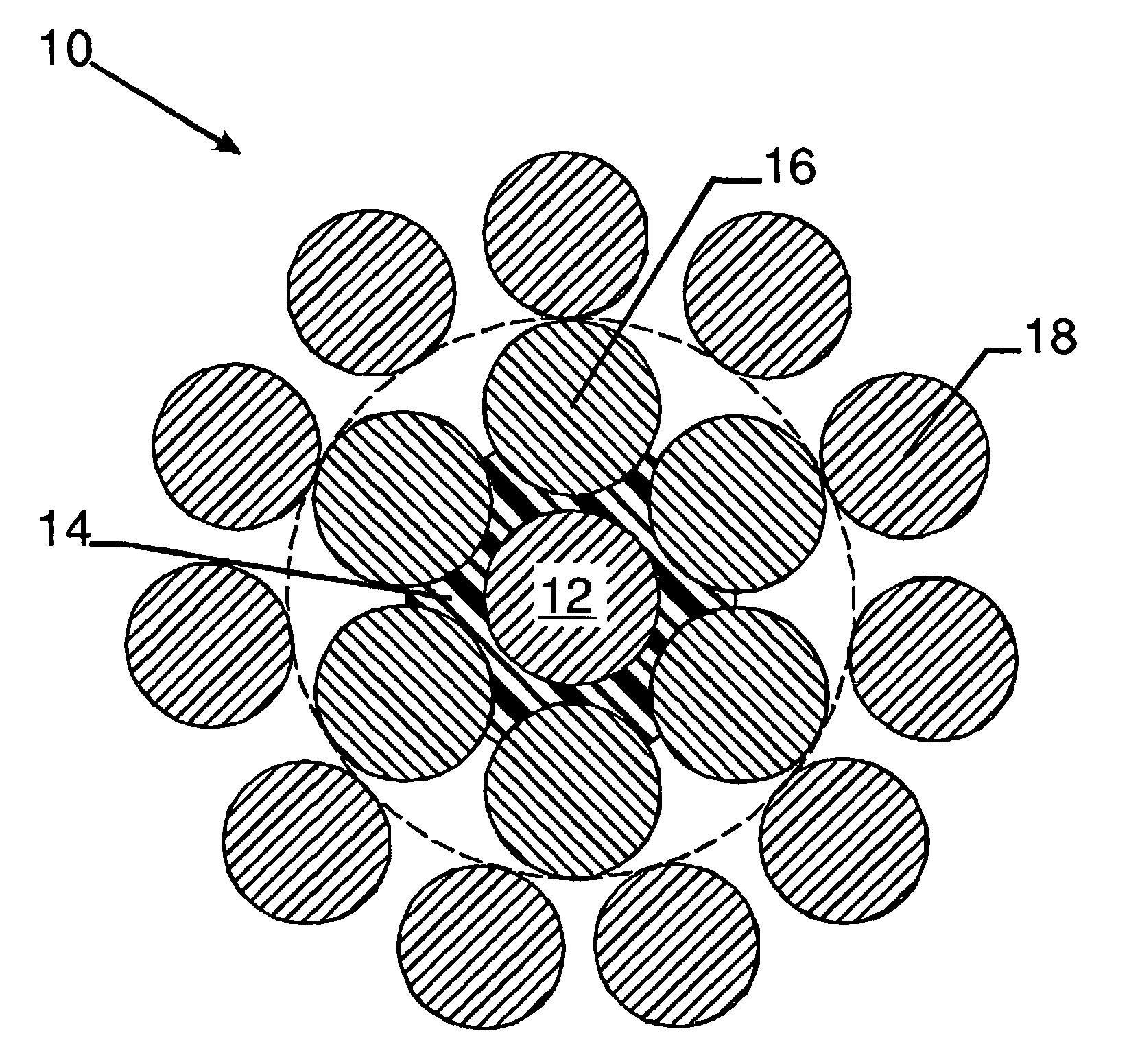 Open layered steel cord with high breaking load