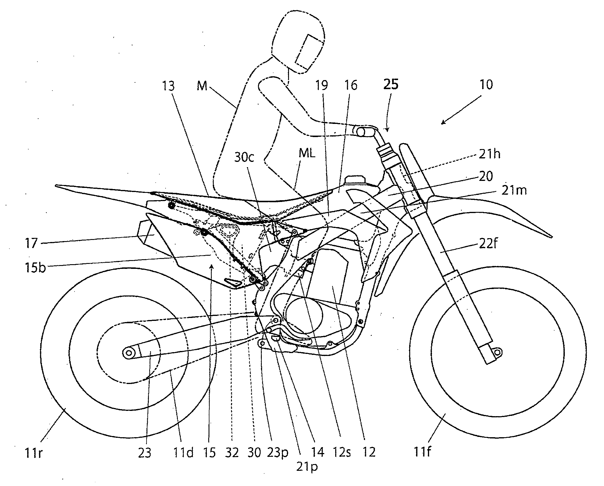 Intake structure for saddle-ride type vehicle