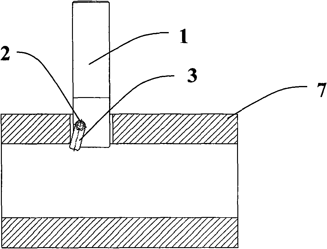 Tool for processing burrs at through position of through hole