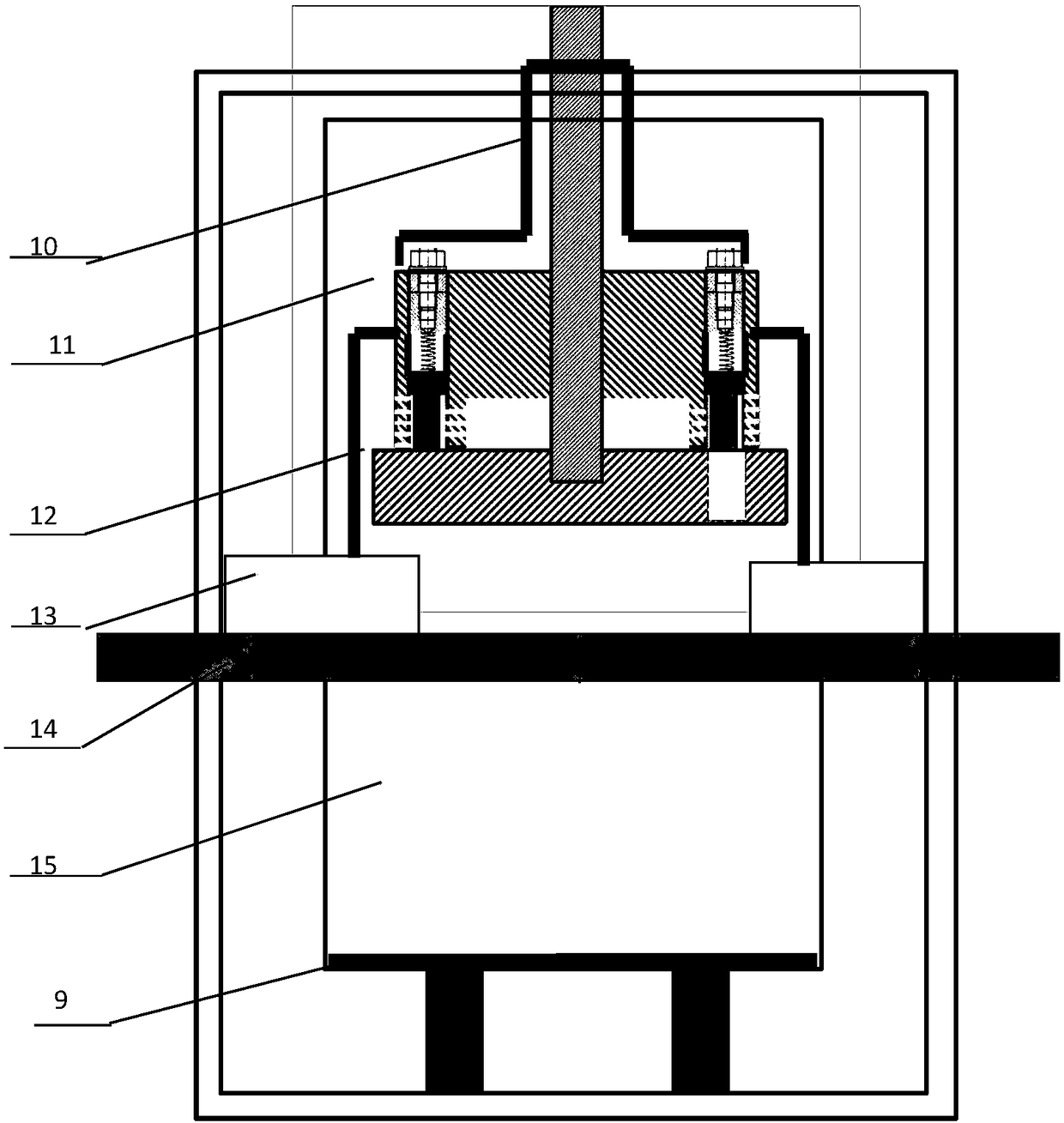 Sequential batch test piece introduction device for two-box thermal shock experiment box