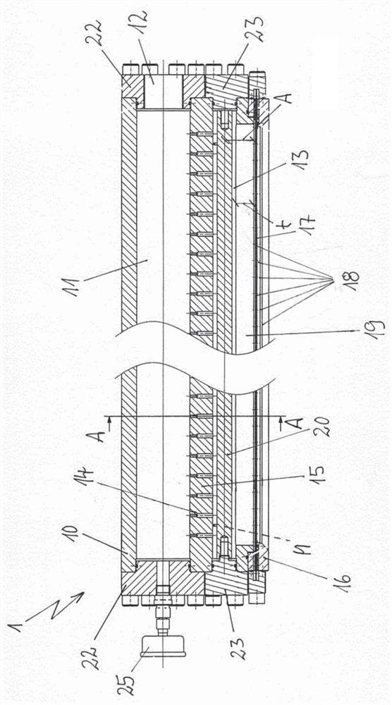 Nozzle bar for fiber processing with water jet