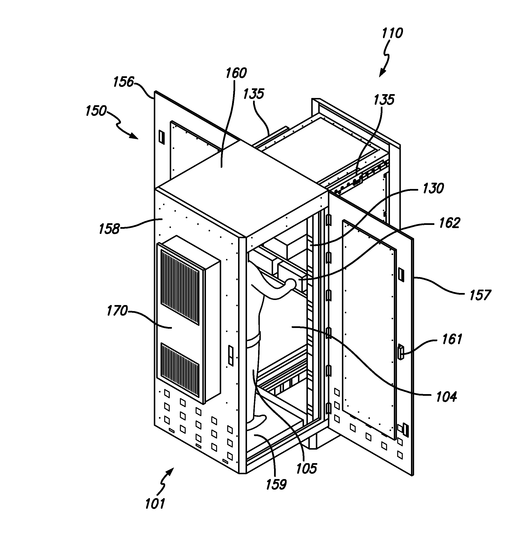 Walk-in outdoor electronic equipment enclosure