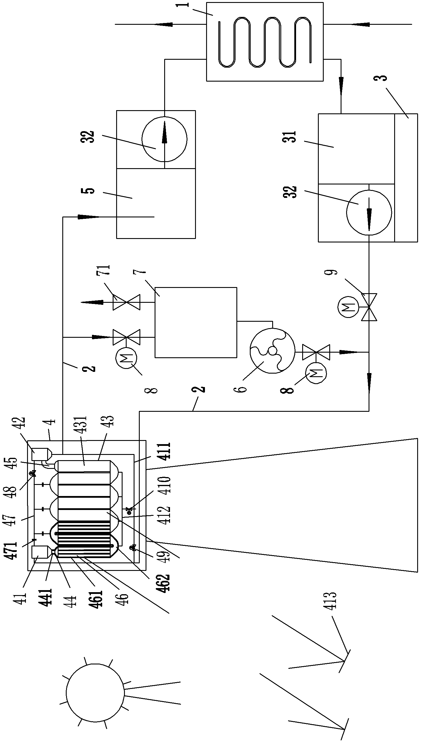 Solar-heating assisted salt melting system