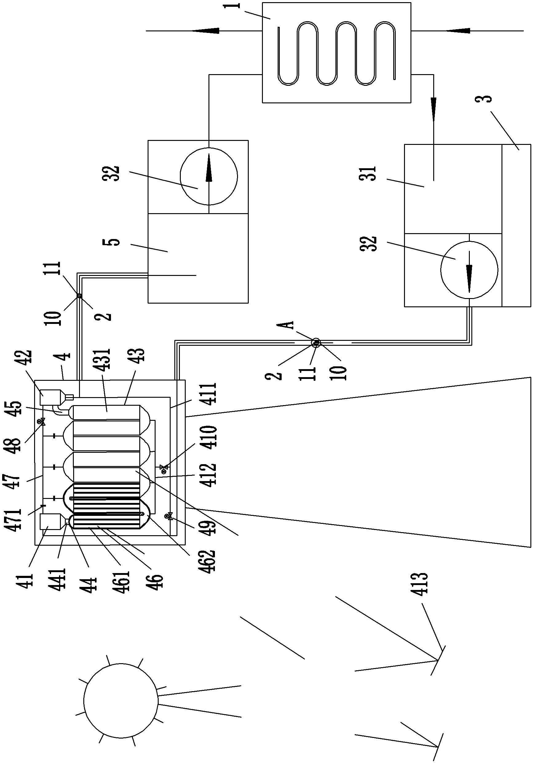 Solar-heating assisted salt melting system