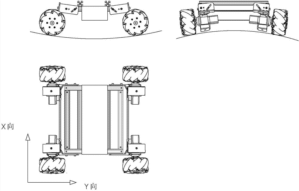 Suspension fork mechanism with three adjustable axial-direction angles for robot