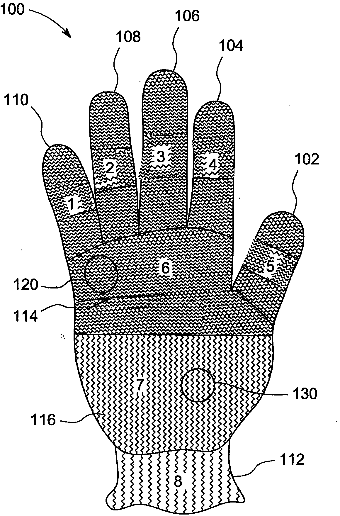 Zonal cut resistant glove