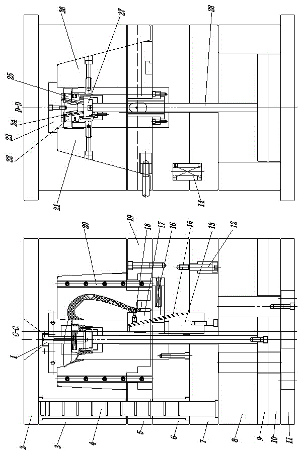 Demolding mechanism and injection mold for cup handle