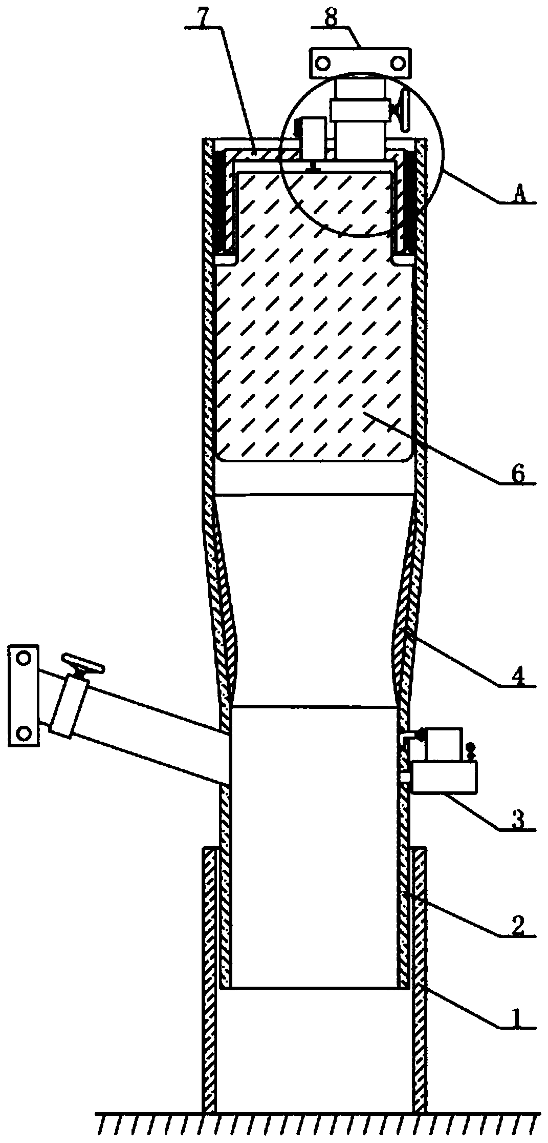 Extrusion device for drilling pressurized water slurry replacement and construction process