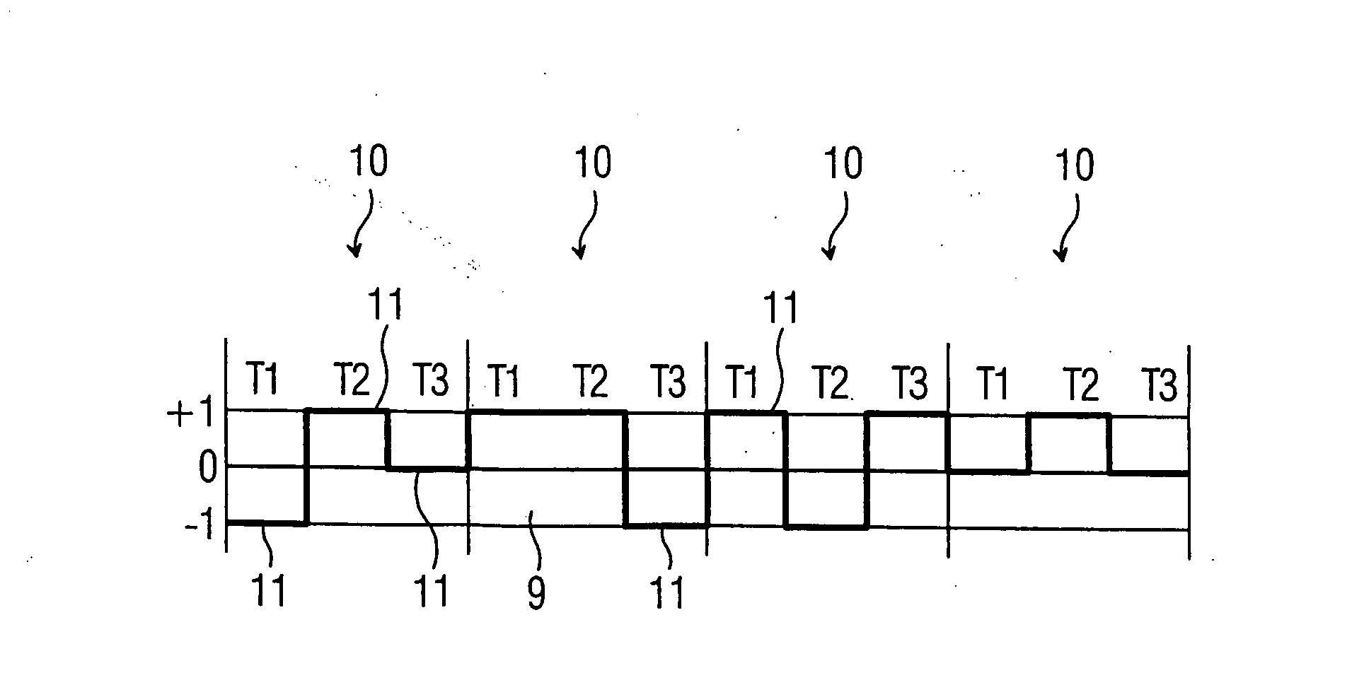 Railway system with at least one track, and method for encoding data for transmission over the track