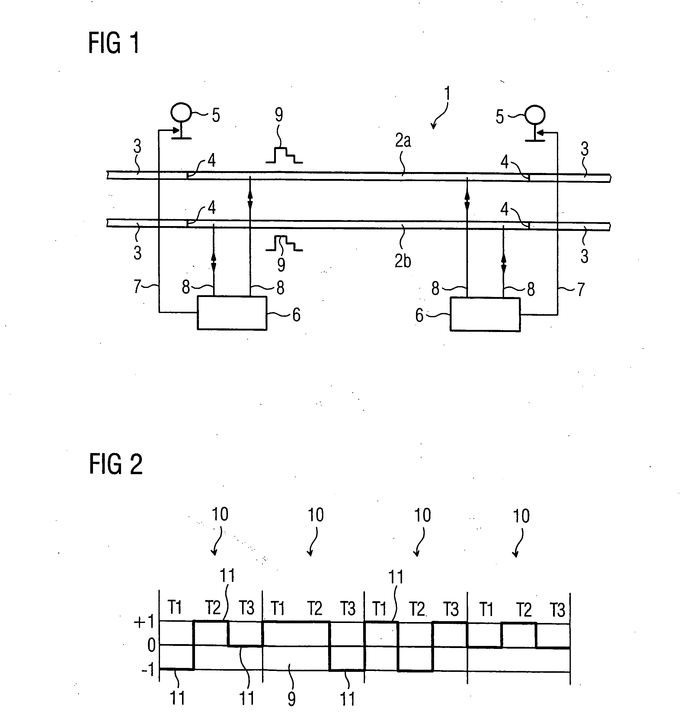 Railway system with at least one track, and method for encoding data for transmission over the track