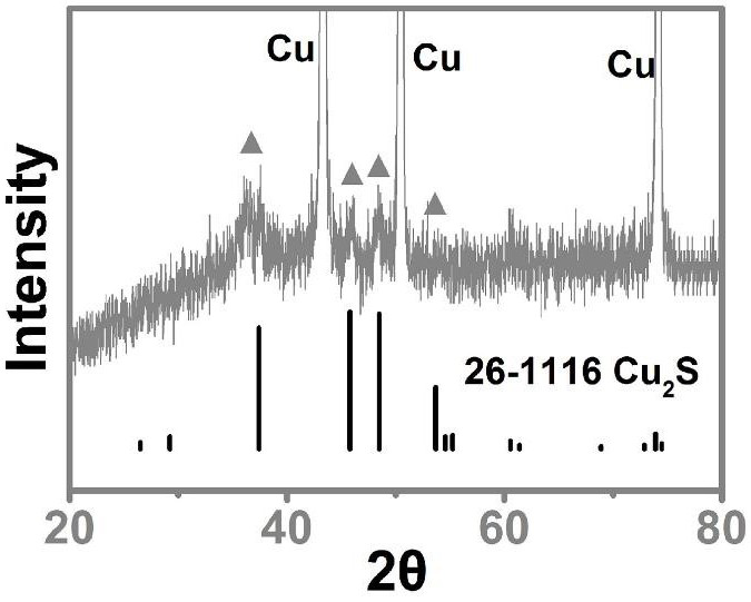 Preparation method of cuprous sulfide nanowire array efficient oxygen evolution catalyst of interface