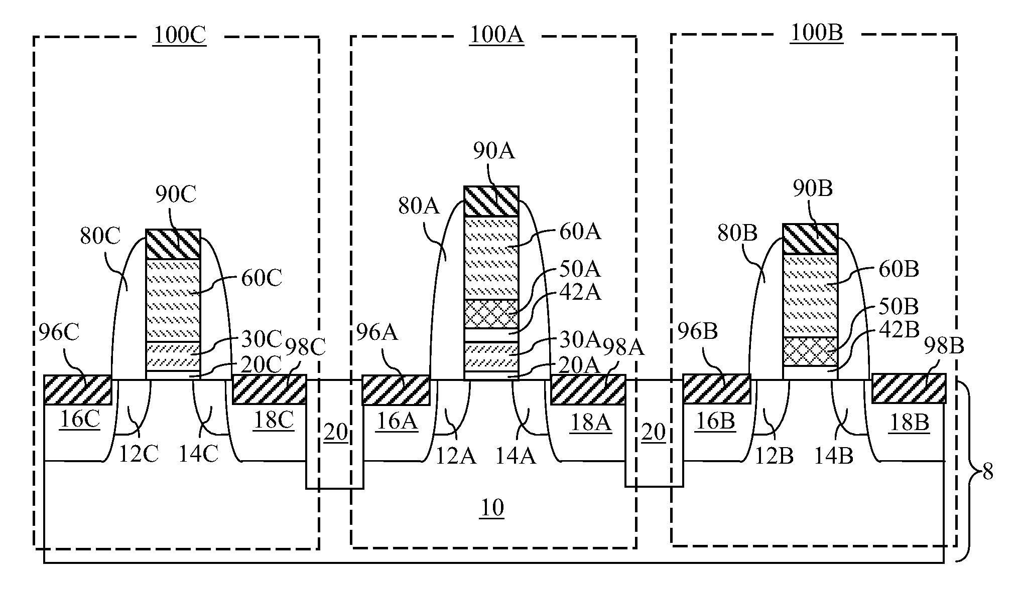 Metal gate compatible flash memory gate stack