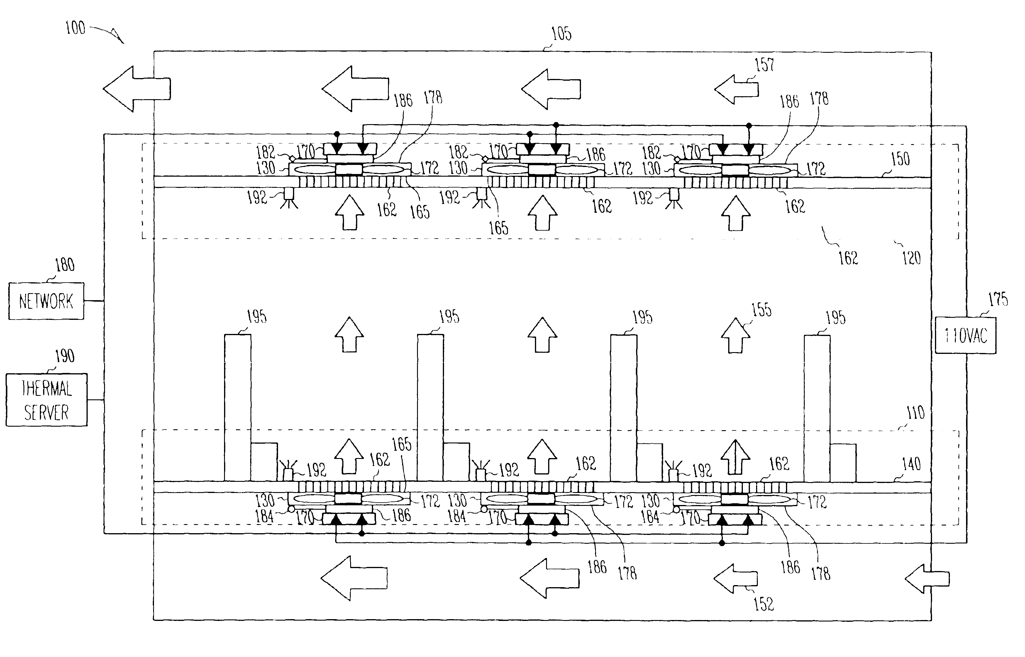 Intelligent networked fan assisted tiles for adaptive thermal management of thermally sensitive rooms