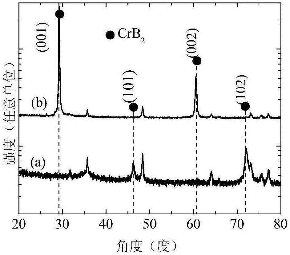 CrB2 coating layer with high hardness and corrosion resistance on surface of stainless steel substrate and preparation method thereof