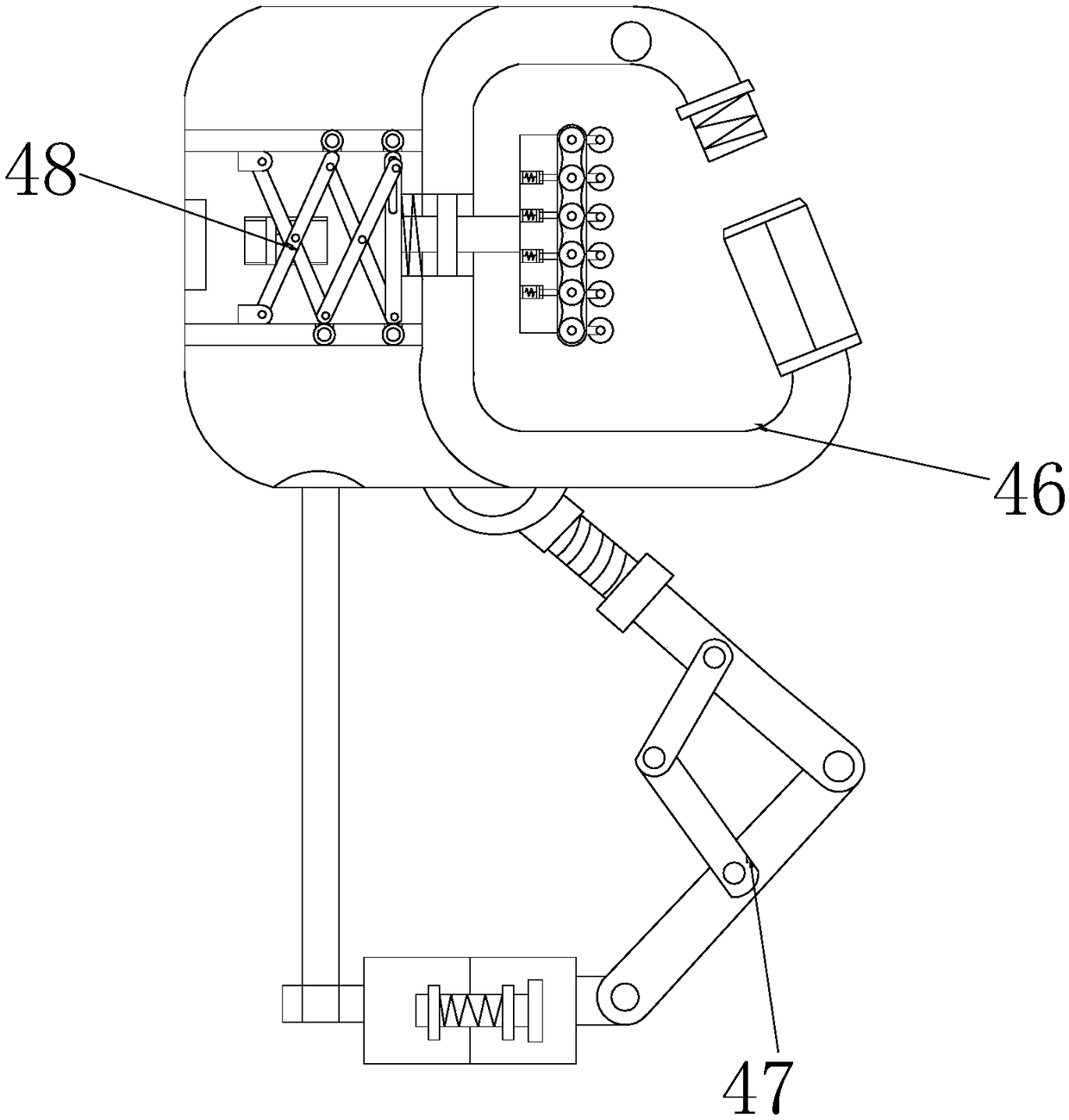 Multi-direction adjustable suspension type electric power overhaul safety protection device