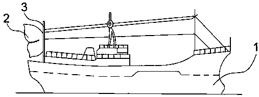 Novel squid-fishing-boat tail sail capable of reducing shaking