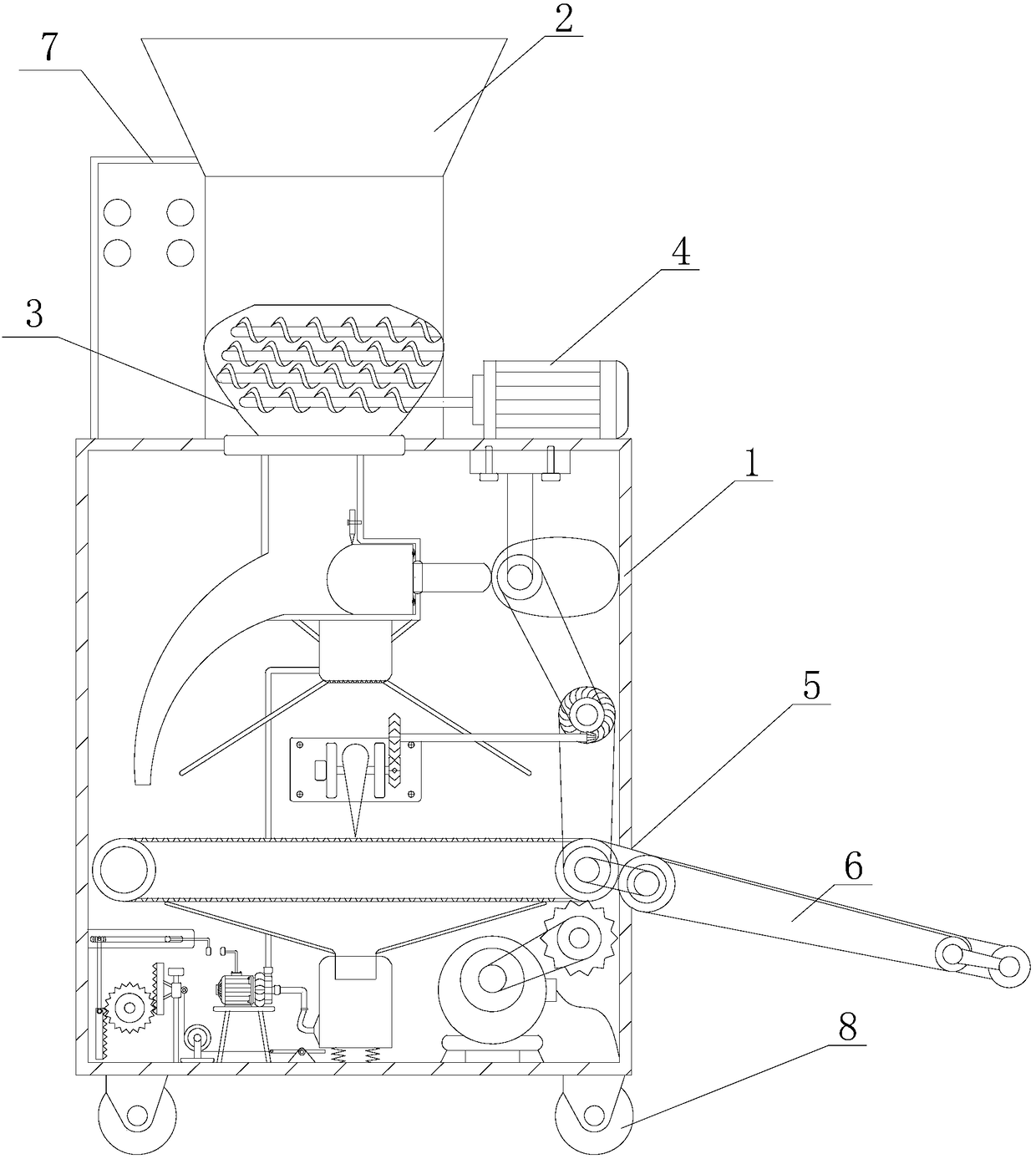 Cutting device of viscoelastic food