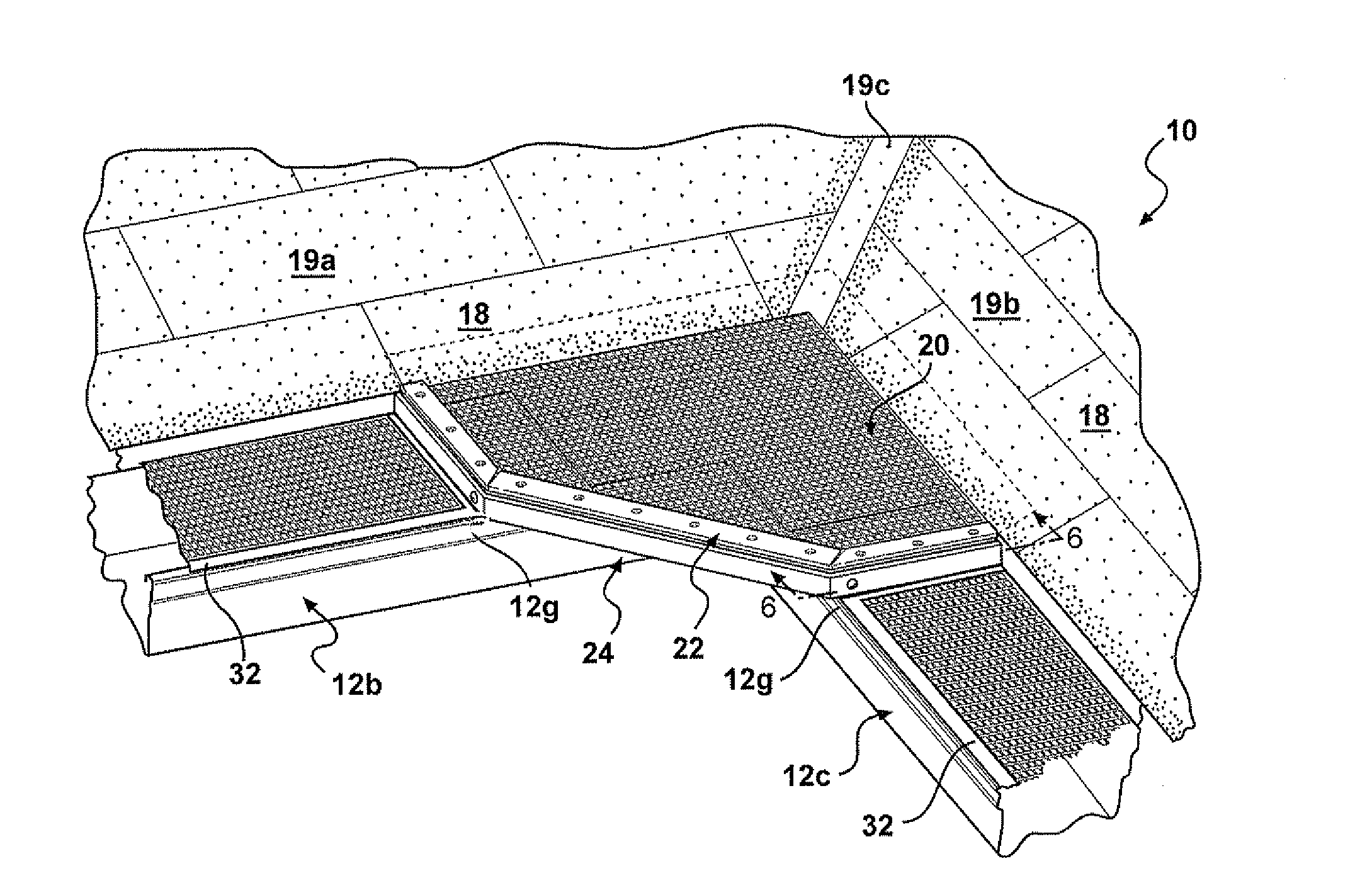 Corner gutter screen assembly