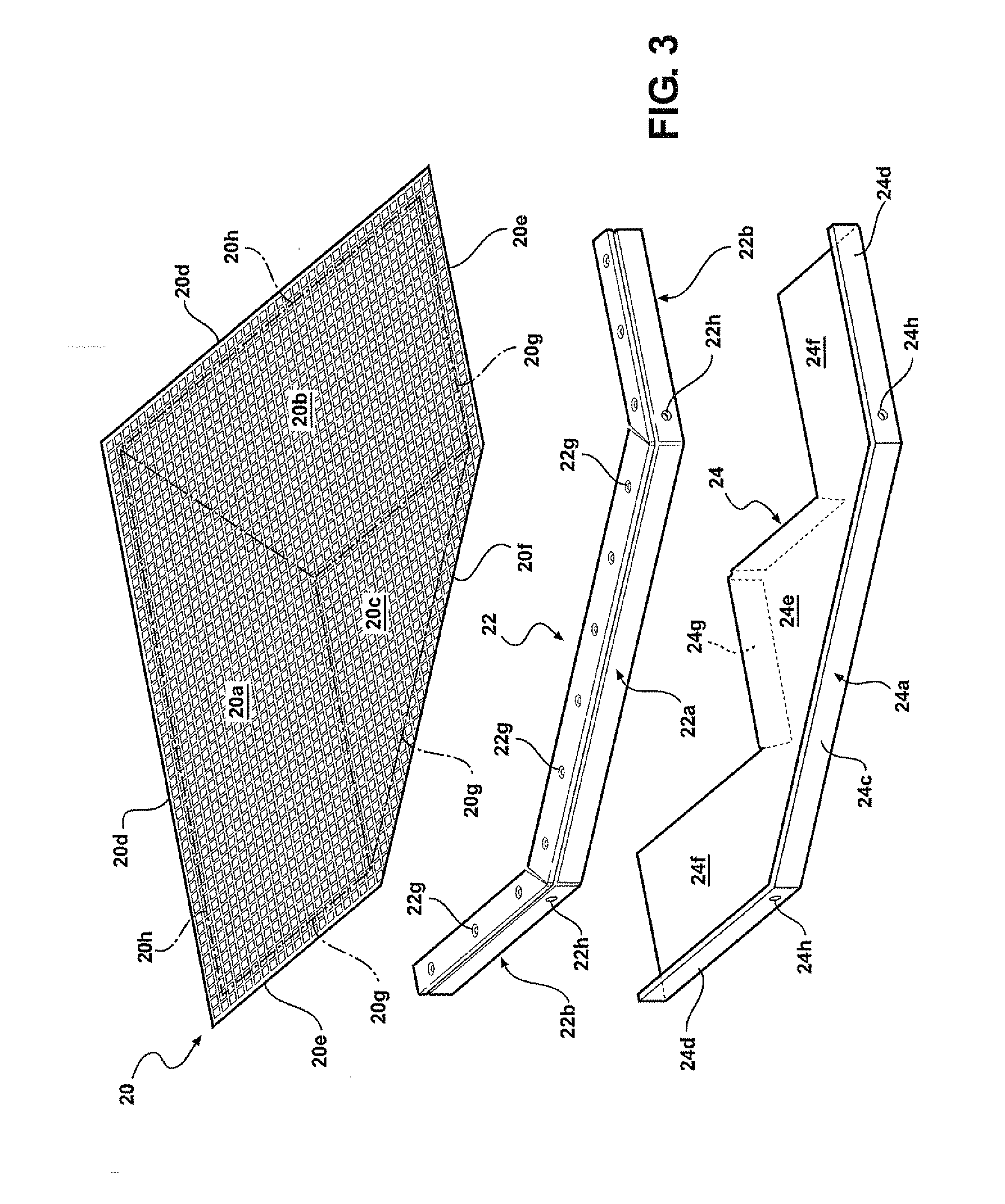 Corner gutter screen assembly