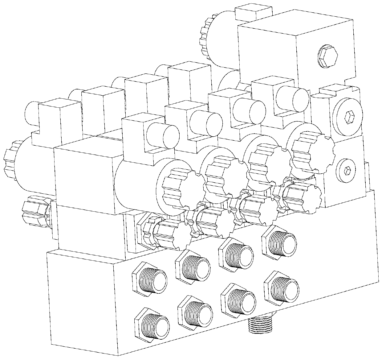 Simulation test device for simulating excavation construction of multiple shield tunnels