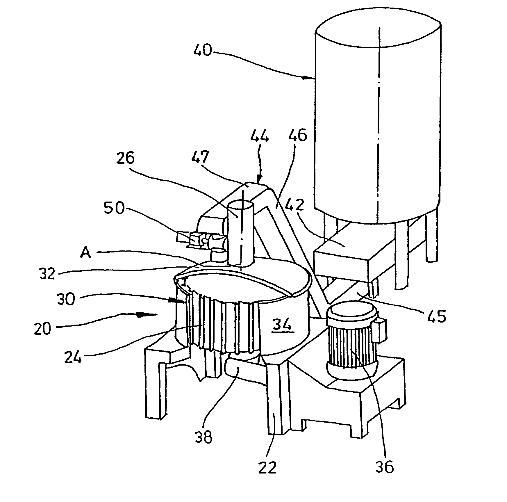 Method for the production of a hydraulic binding agent a structural component use thereof and device therefor