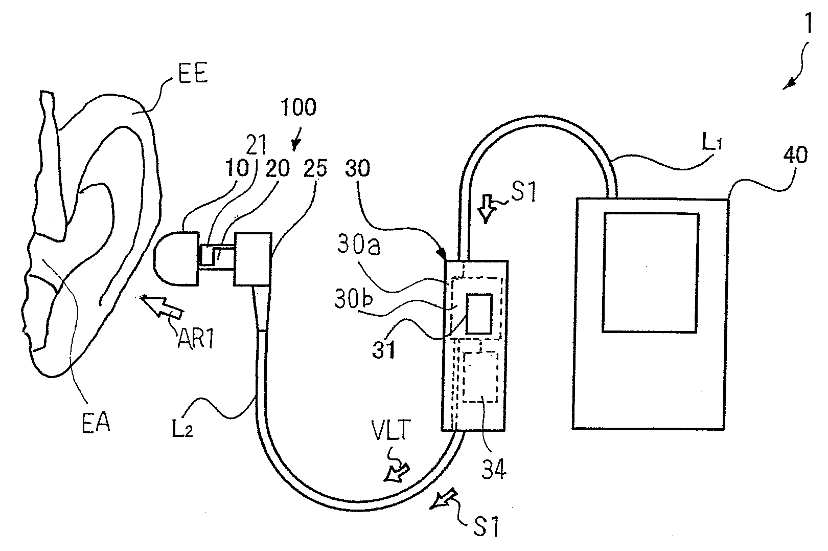 Earphone device, sound tube forming a part of earphone device and sound generating apparatus