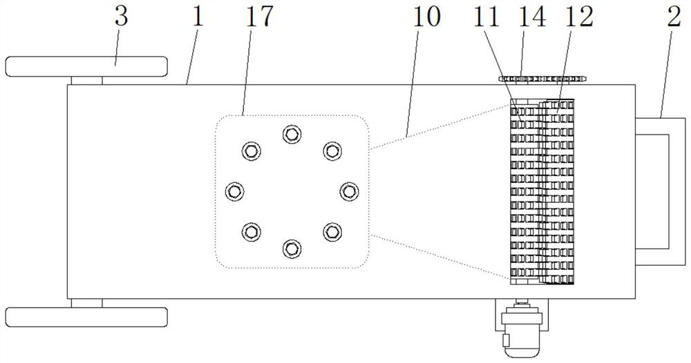 A pavement repairing equipment that is convenient for rapid processing of materials