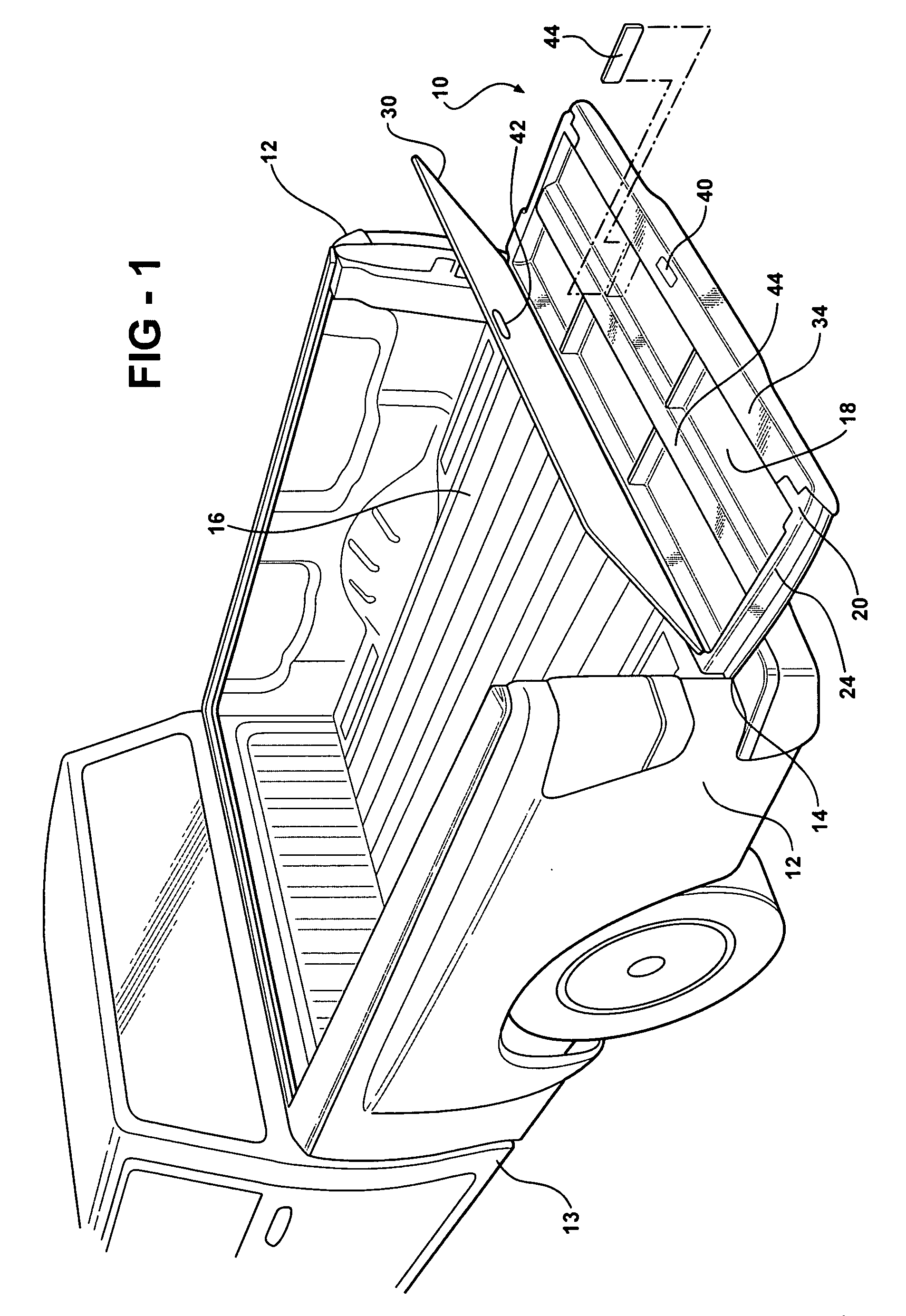 Composite tailgate with a one-piece structural panel that has integrated storage space