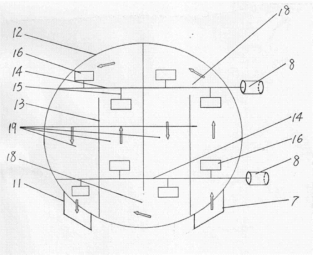 Horizontal stirring methane fermentation device with vertical cylindrical tank