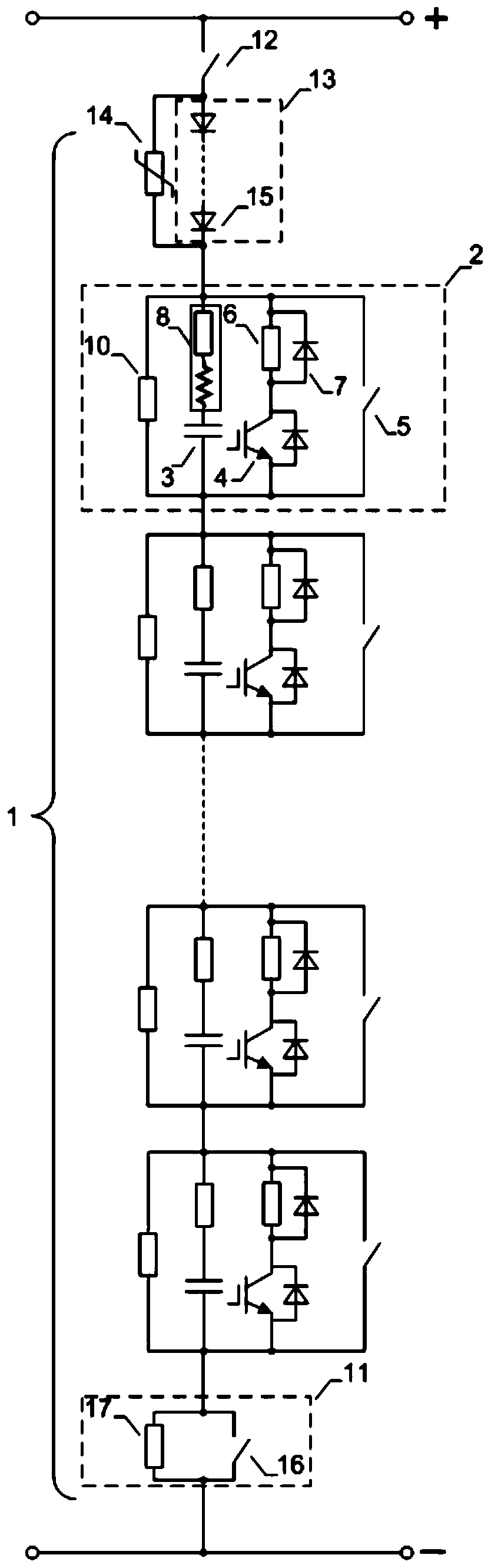 Distributed energy consumption device and module fault bypass control method