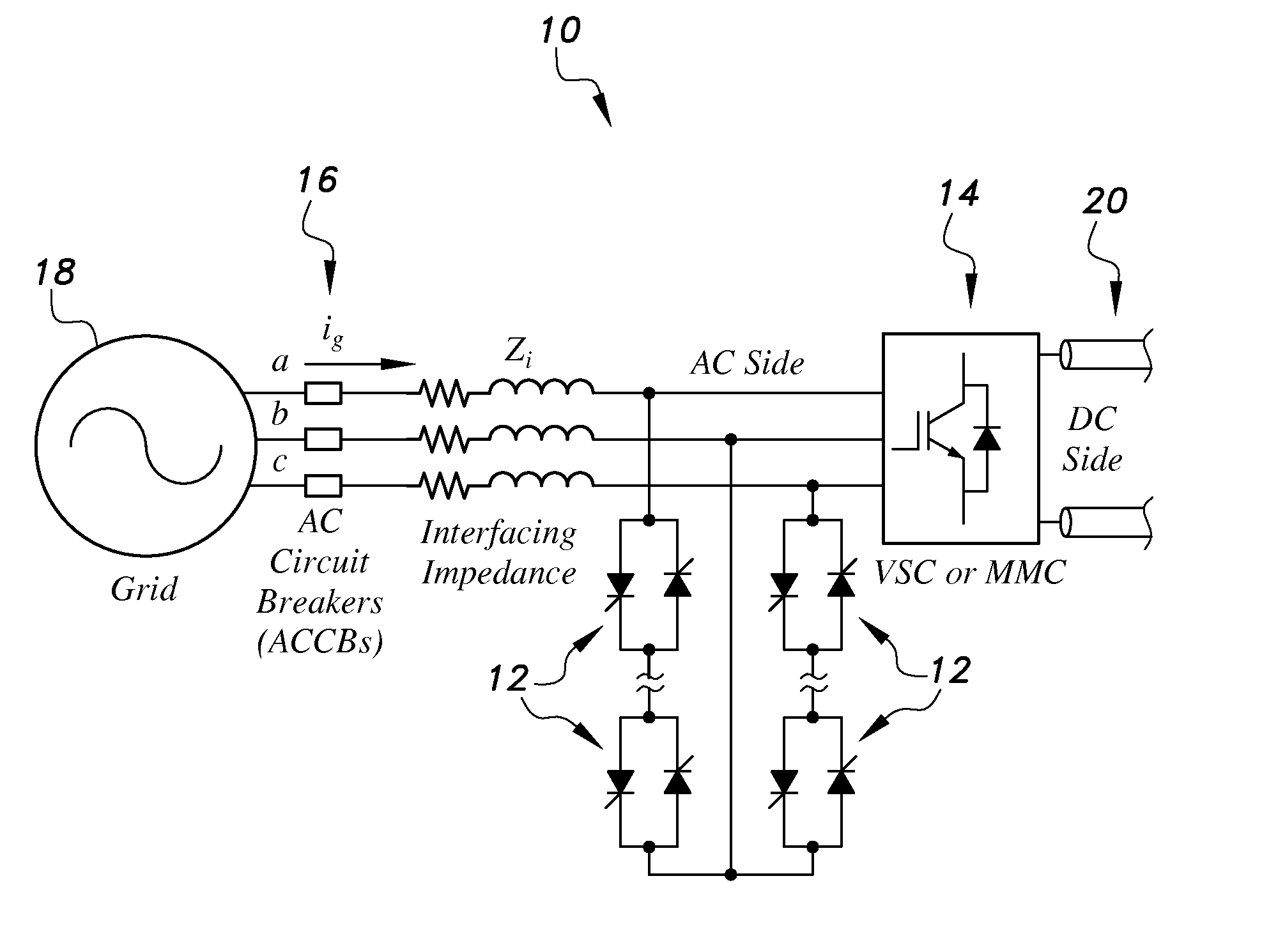 DC side fault isolator for high voltage DC convertors