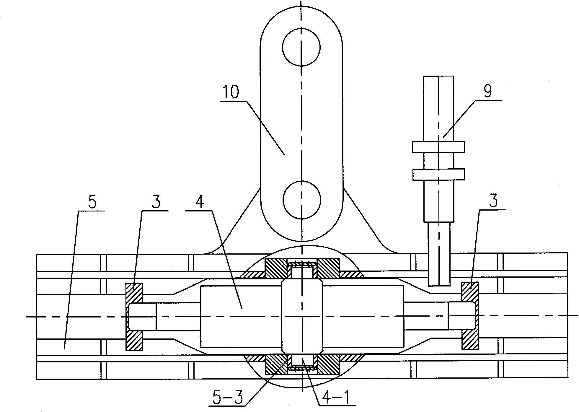 Railway crane with outer rail superelevation levelling function