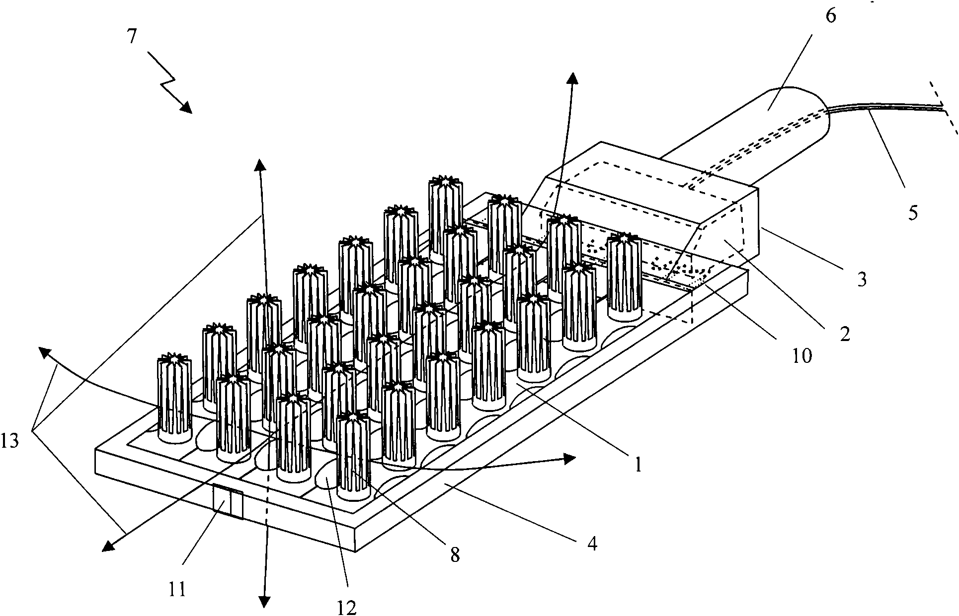 3D heat radiating module type high-power LED illuminating device