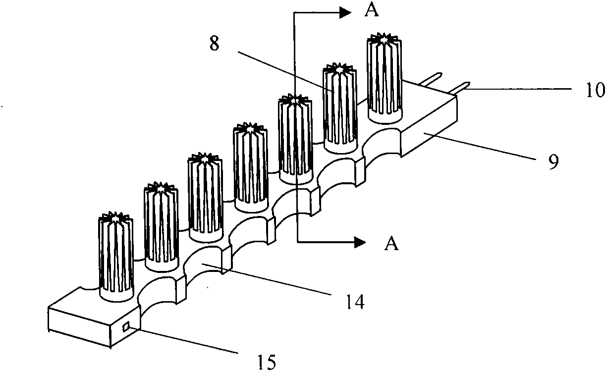 3D heat radiating module type high-power LED illuminating device