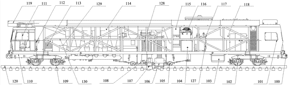 Novel coal suction vehicle set for railway tunnel ballast bed