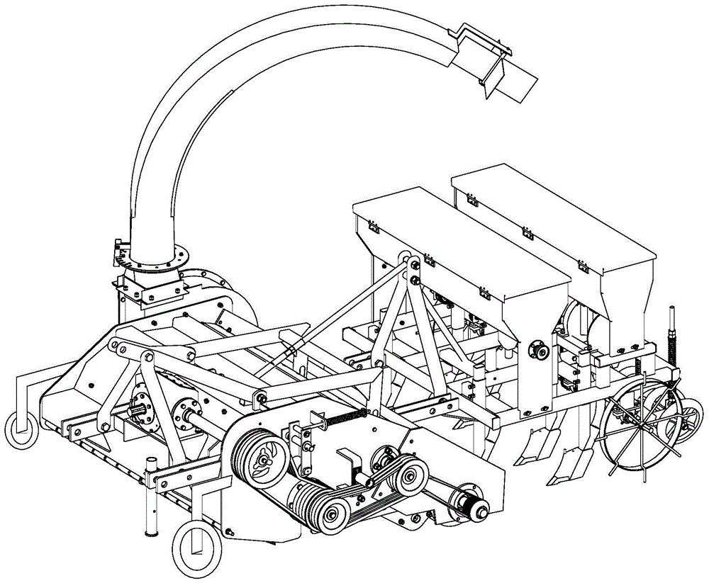 A wheat no-tillage seeder suitable for full straw-covered land operation