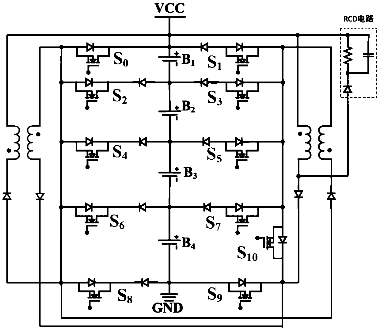 Series battery pack direct equalization method based on converter