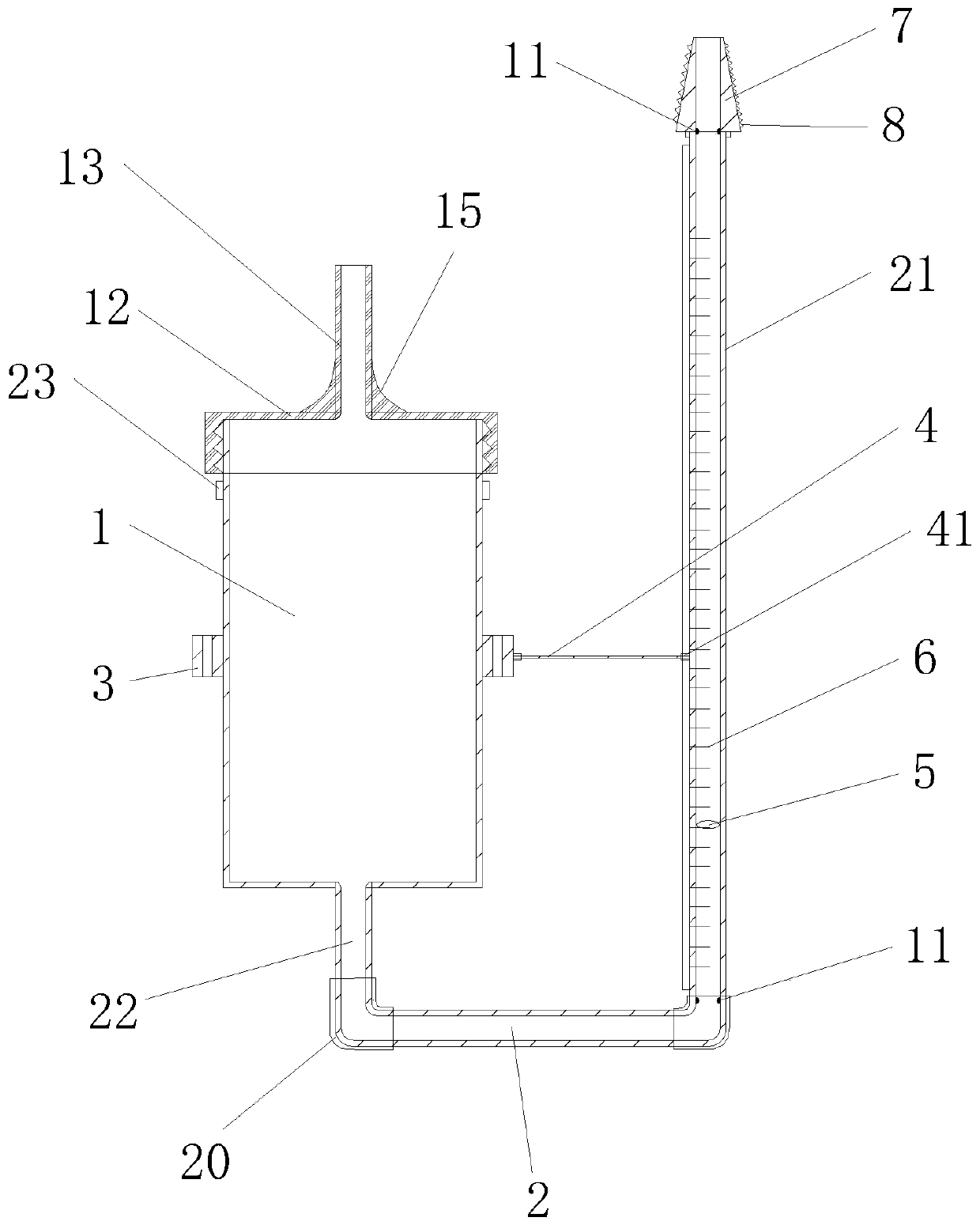 U-shaped tube for anti-seismic remote liquid level gauge