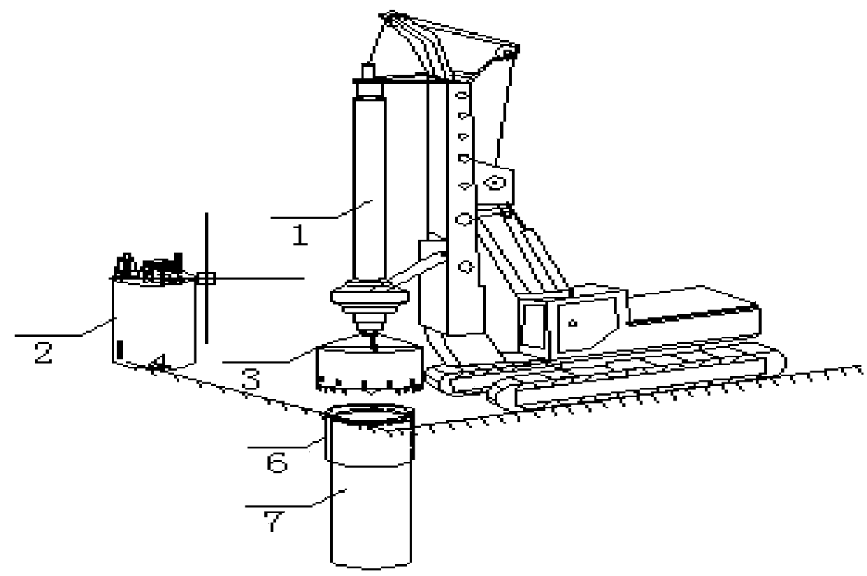 Rotary drilling dry-excavation method for cast-in-situ bored piles of viaduct bridges by adopting double steel protection canisters